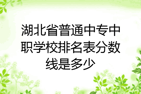湖北省普通中专中职学校排名表分数线是多少