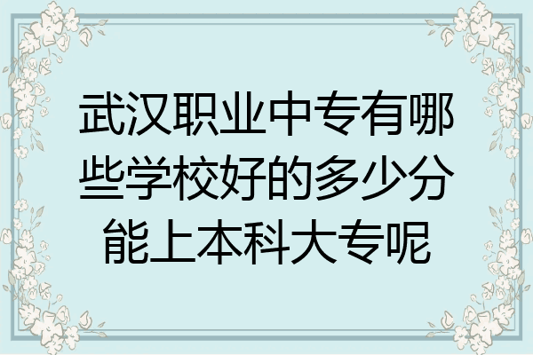 武汉职业中专有哪些学校好的多少分能上本科大专呢
