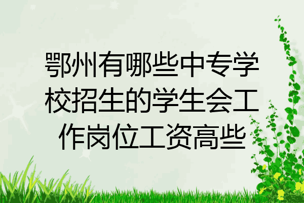 鄂州有哪些中专学校招生的学生会工作岗位工资高些