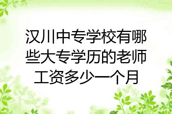汉川中专学校有哪些大专学历的老师工资多少一个月