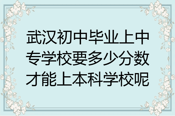 武汉初中毕业上中专学校要多少分数才能上本科学校呢