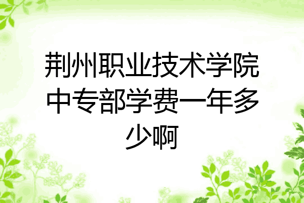 荆州职业技术学院中专部学费一年多少啊