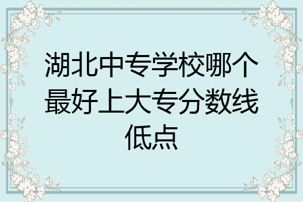 湖北中专学校哪个最好上大专分数线低点