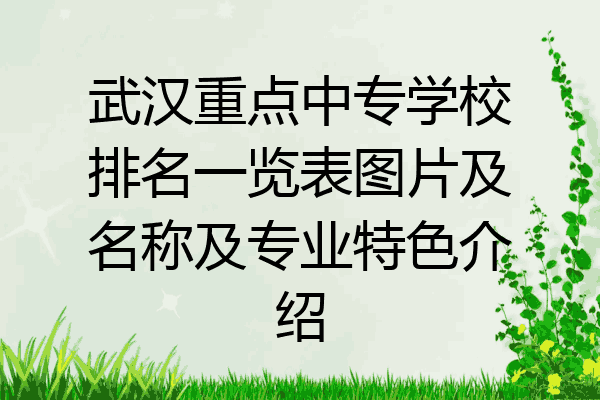 武汉重点中专学校排名一览表图片及名称及专业特色介绍