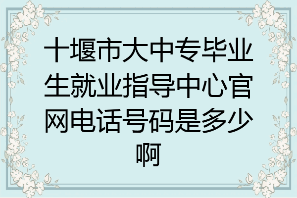 十堰市大中专毕业生就业指导中心官网电话号码是多少啊