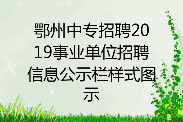 鄂州中专招聘2019事业单位招聘信息公示栏样式图示