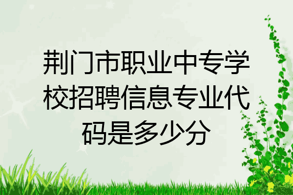 荆门市职业中专学校招聘信息专业代码是多少分