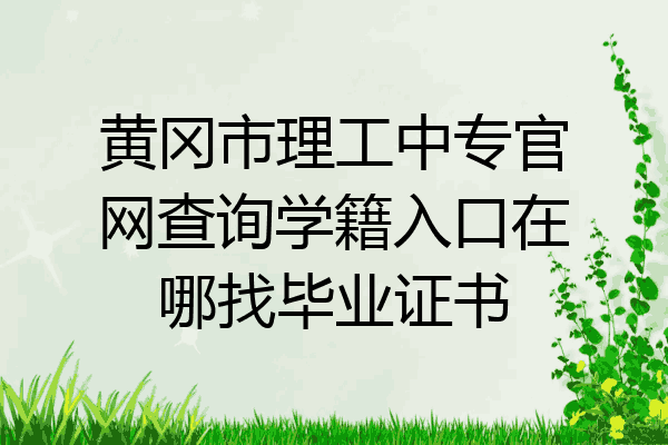 黄冈市理工中专官网查询学籍入口在哪找毕业证书