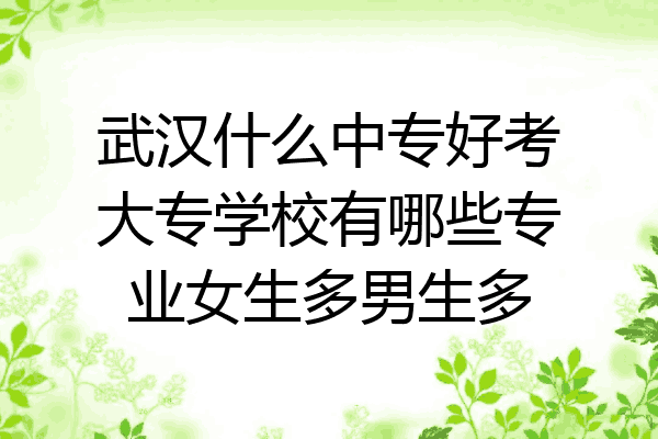 武汉什么中专好考大专学校有哪些专业女生多男生多