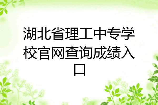 湖北省理工中专学校官网查询成绩入口