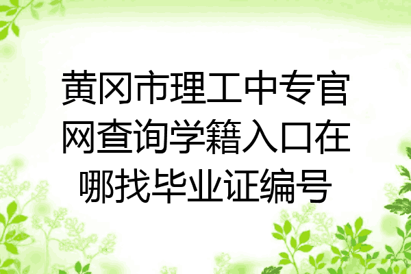 黄冈市理工中专官网查询学籍入口在哪找毕业证编号
