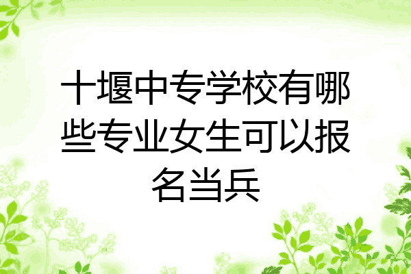 十堰中专学校有哪些专业女生可以报名当兵