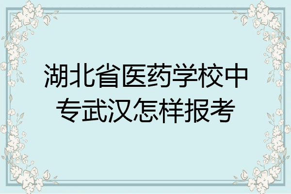 湖北省医药学校中专武汉怎样报考