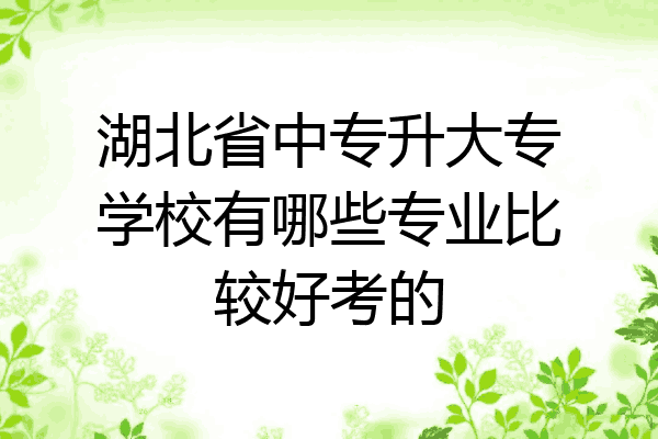 湖北省中专升大专学校有哪些专业比较好考的
