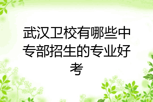 武汉卫校有哪些中专部招生的专业好考