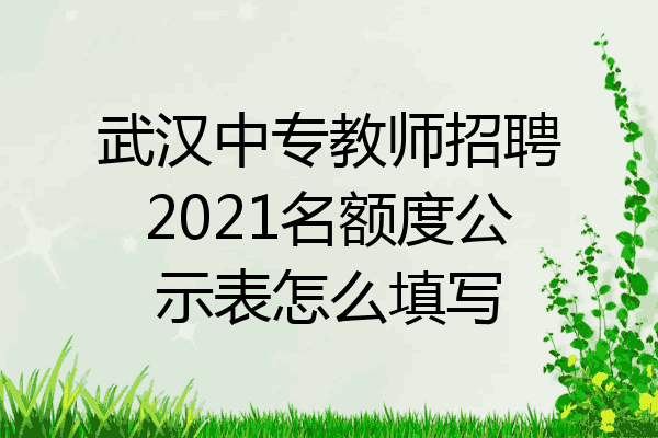 武汉中专教师招聘2021名额度公示表怎么填写