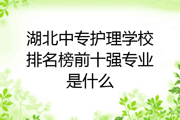 湖北中专护理学校排名榜前十强专业是什么