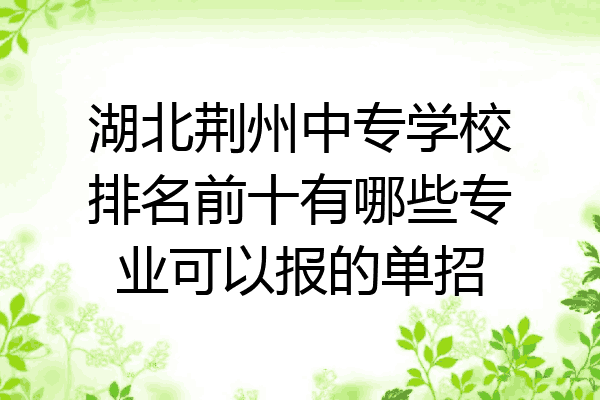 湖北荆州中专学校排名前十有哪些专业可以报的单招