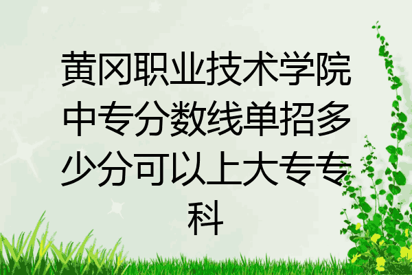 黄冈职业技术学院中专分数线单招多少分可以上大专专科