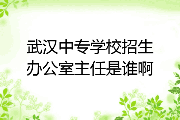 武汉中专学校招生办公室主任是谁啊