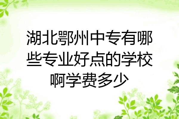 湖北鄂州中专有哪些专业好点的学校啊学费多少