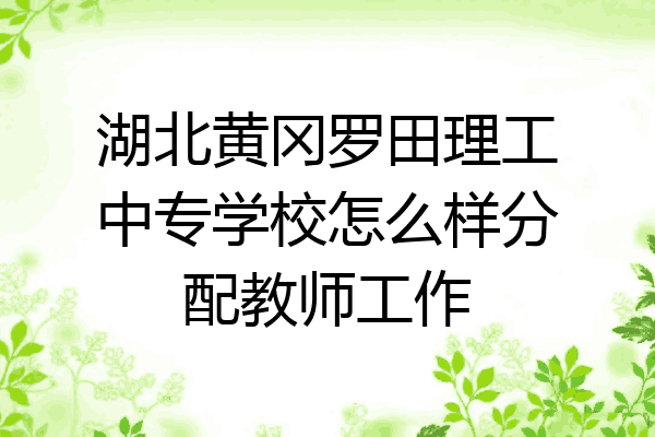 湖北黄冈罗田理工中专学校怎么样分配教师工作