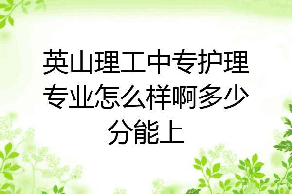 英山理工中专护理专业怎么样啊多少分能上