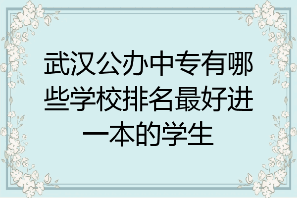 武汉公办中专有哪些学校排名最好进一本的学生