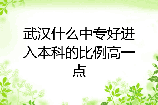 武汉什么中专好进入本科的比例高一点