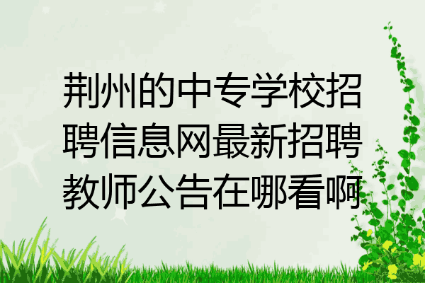 荆州的中专学校招聘信息网最新招聘教师公告在哪看啊