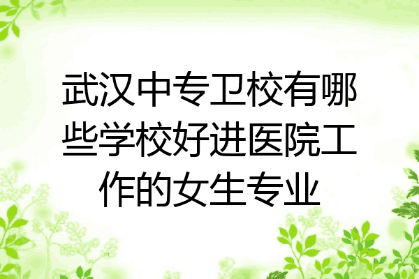 武汉中专卫校有哪些学校好进医院工作的女生专业