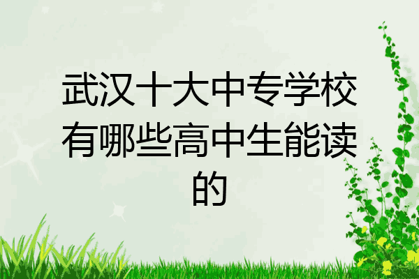 武汉十大中专学校有哪些高中生能读的