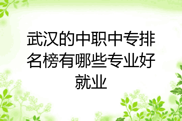 武汉的中职中专排名榜有哪些专业好就业