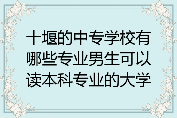 十堰的中专学校有哪些专业男生可以读本科专业的大学