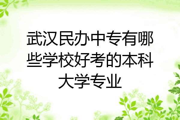 武汉民办中专有哪些学校好考的本科大学专业