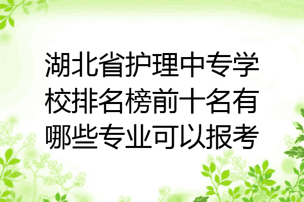 湖北省护理中专学校排名榜前十名有哪些专业可以报考