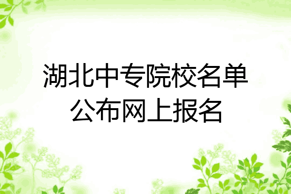 湖北中专院校名单公布网上报名