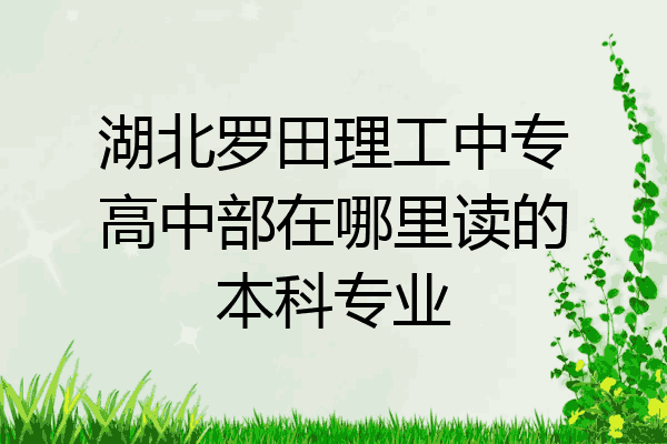 湖北罗田理工中专高中部在哪里读的本科专业