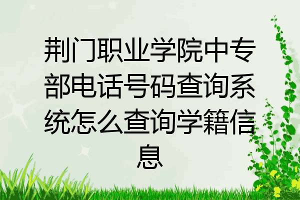 荆门职业学院中专部电话号码查询系统怎么查询学籍信息