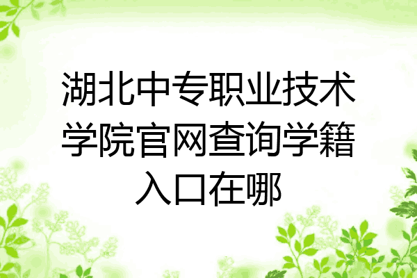 湖北中专职业技术学院官网查询学籍入口在哪
