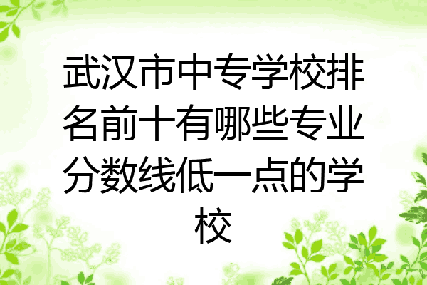武汉市中专学校排名前十有哪些专业分数线低一点的学校