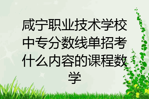 咸宁职业技术学校中专分数线单招考什么内容的课程数学