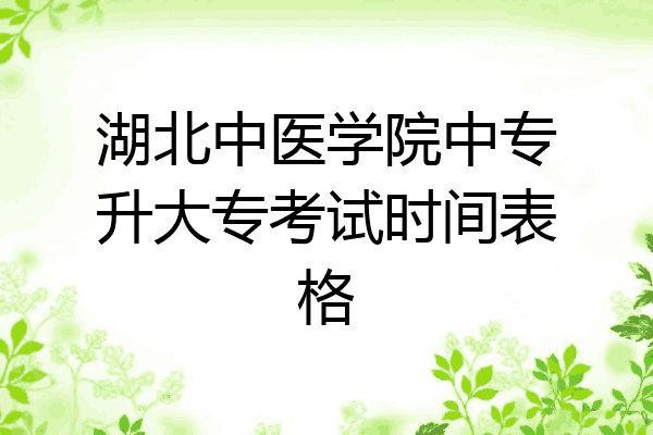 湖北中医学院中专升大专考试时间表格