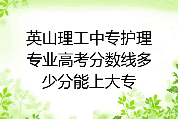 英山理工中专护理专业高考分数线多少分能上大专