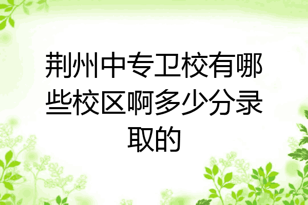 荆州中专卫校有哪些校区啊多少分录取的