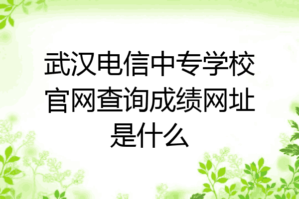 武汉电信中专学校官网查询成绩网址是什么