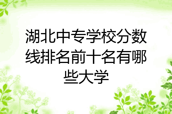 湖北中专学校分数线排名前十名有哪些大学