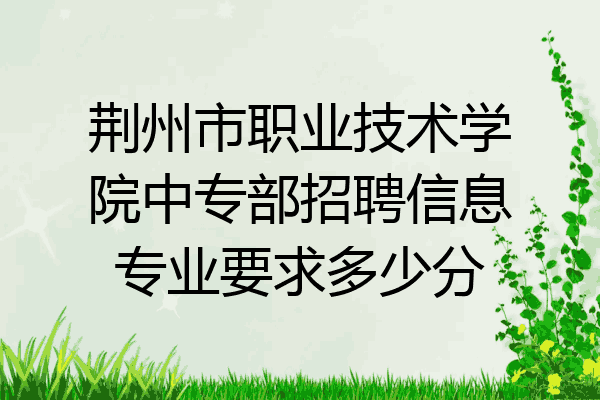 荆州市职业技术学院中专部招聘信息专业要求多少分