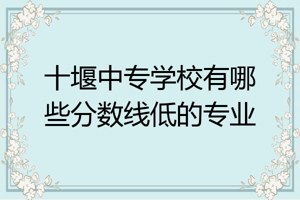 十堰中专学校有哪些分数线低的专业