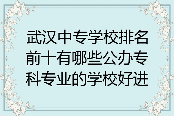 武汉中专学校排名前十有哪些公办专科专业的学校好进